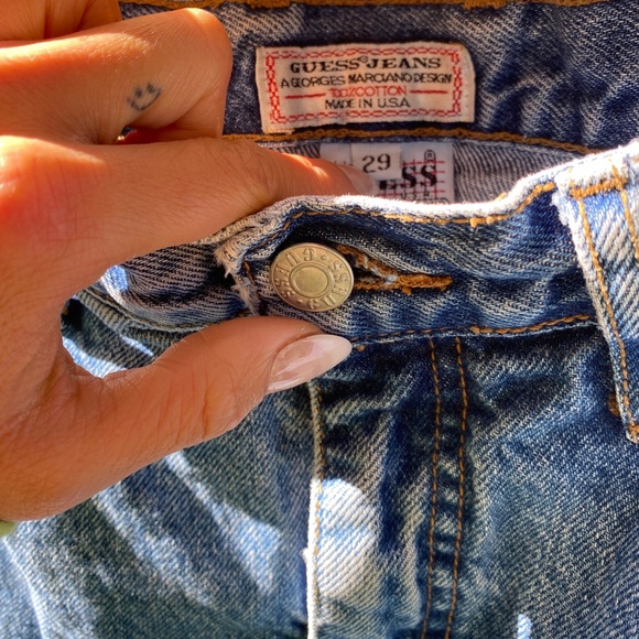 Vintage Guess Denim Jean Hi-Waisted Skirt 26W - Picture 6 of 15